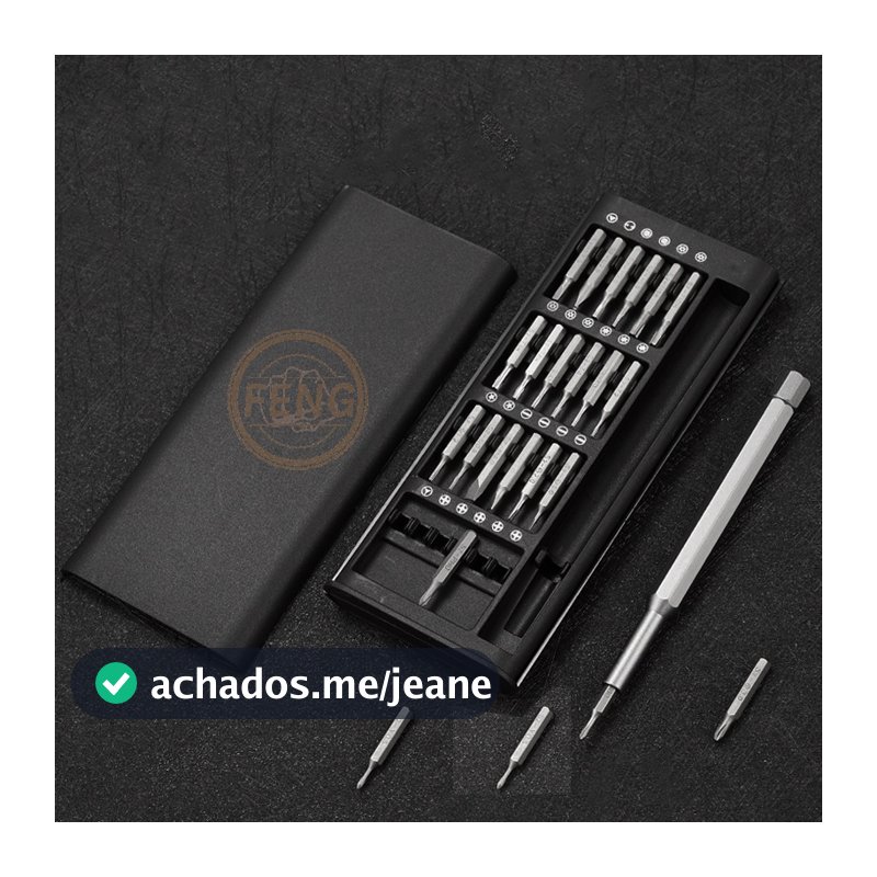 Kit Ferramenta Chave Magnética Precisão 24 Peças Pequenos Reparos Iphone Android Pc