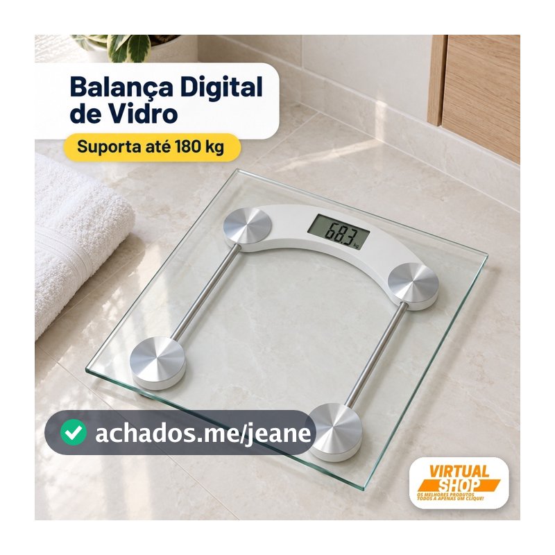 Balança Corporal Digital Banheiro Academia Crossfit Casa Suporta 180kg Vidro