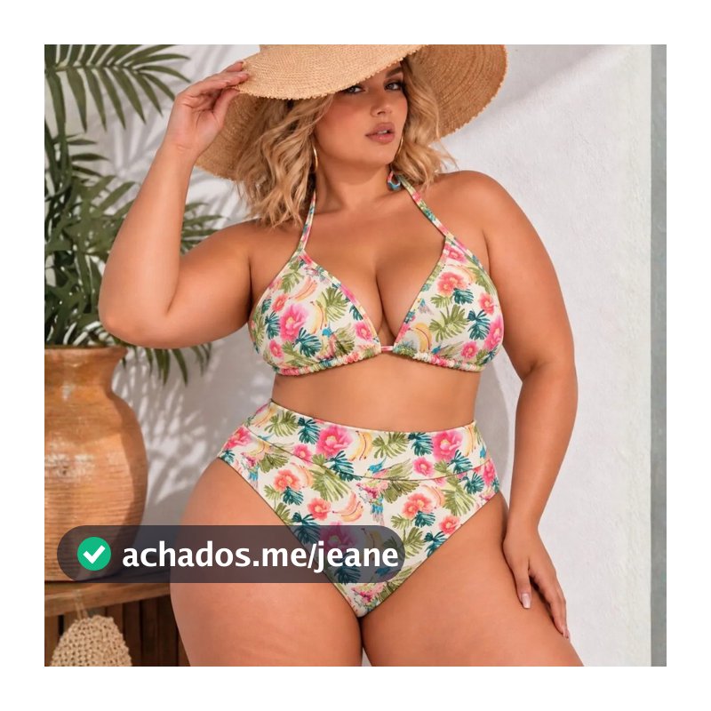 Biquíni Cortiniha Plus Size Semifio Hot Pant Cintura Alta Com Bojo