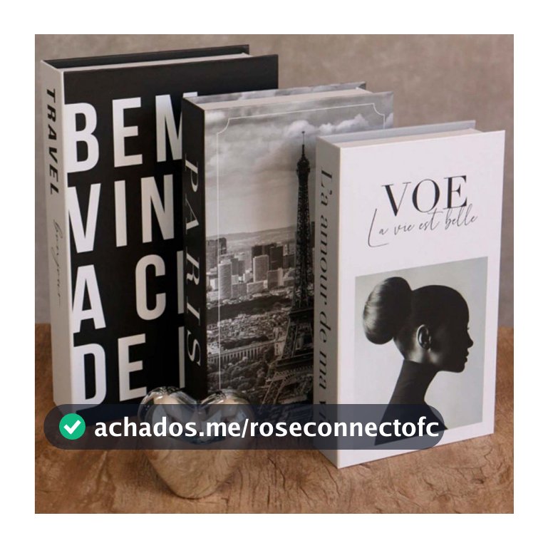 Conjunto de Caixa Livro Decorativa Organizadora Para Joias e Documentos 3pcs Papel