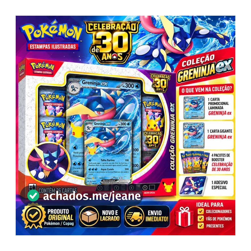 Box Greninja Ex Celebração 30 Anos - Pokémon TCG
