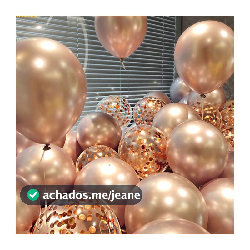 Kit Buque 20 Balão Cromado Tam 9 Polegadas + Bexiga Cristal Transparente Tamanho 9 com Confete