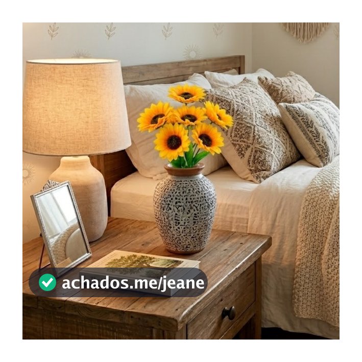 Kit 5 Botões Flores Girassol Arranjo Folhagem Artificiais P/ Decoração Sala Quarto - Castela