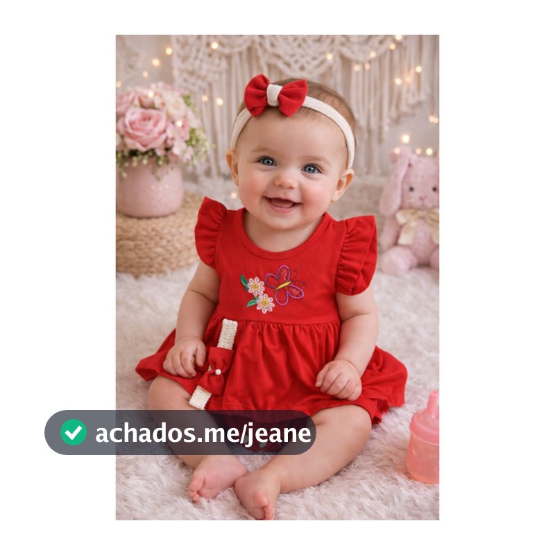 Body Vestido Sainha Bebê Menina com Faixinha de Cabelo – Conjunto Fofo Recém-Nascida 0 a 3 Meses
