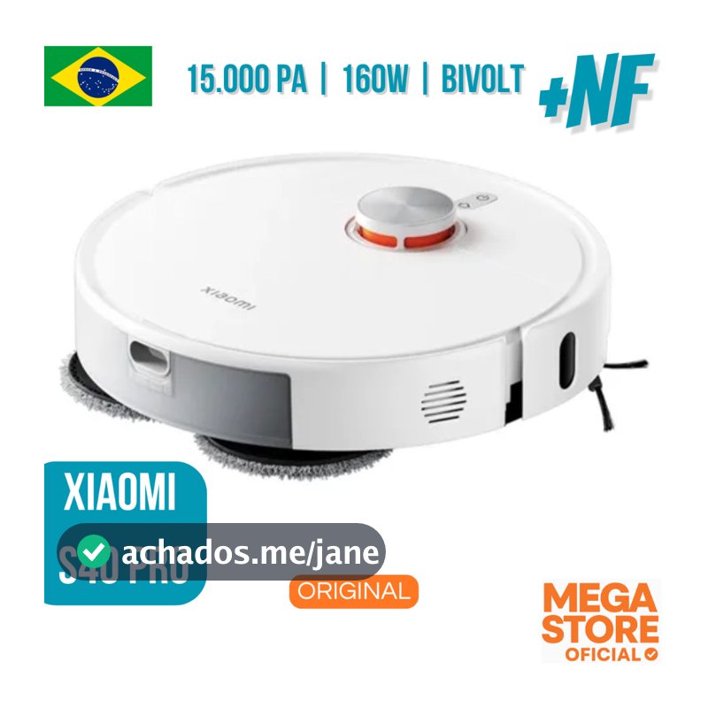 Robô Aspirador XIAOMI S40 PRO | 15.000 PA 160W Bivolt | Mops Giratórios | Original Lacrado + NF