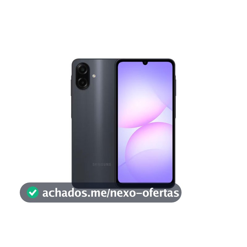 Celular Galaxy A07 Tela 6.7 128GB 4G 90Hz Câmera Dupla 50MP Preto Samsung