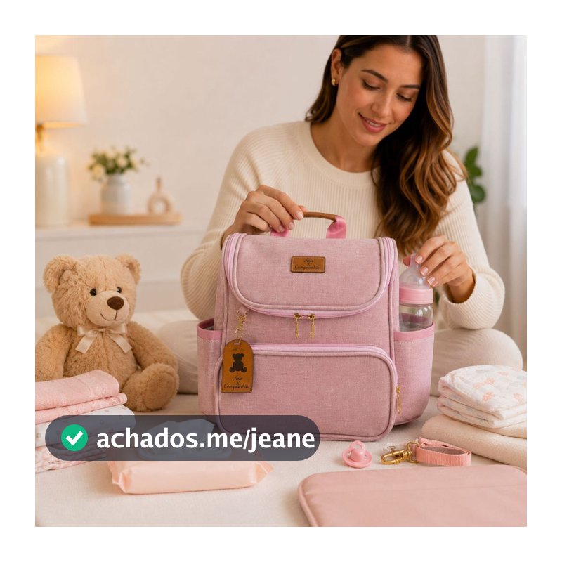 Mochila Maternidade Multifuncional Arte & Companhia Bolsa Bebê Impermeável com Bolsos Térmicos