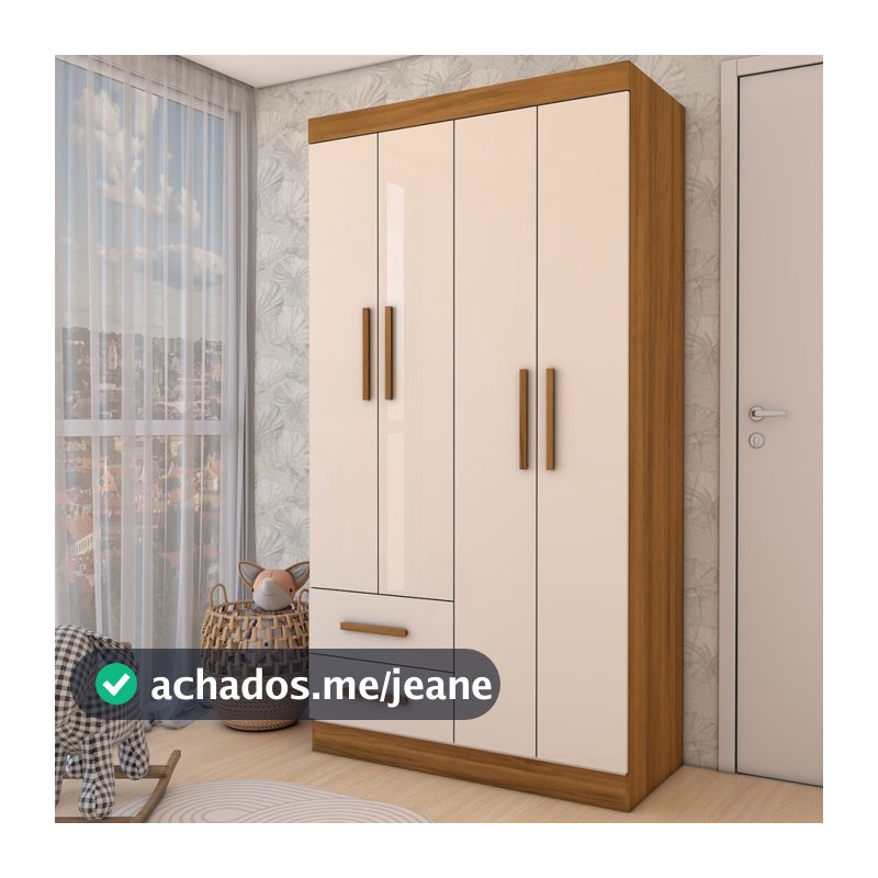 Guarda-Roupa Infantil Linho 4 Portas 2 Gavetas - Panorama Móveis