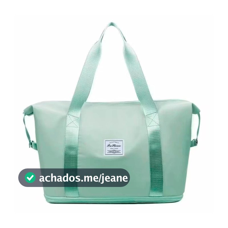 Bolsa Esportiva Academia Viagem Expansível Verde Água