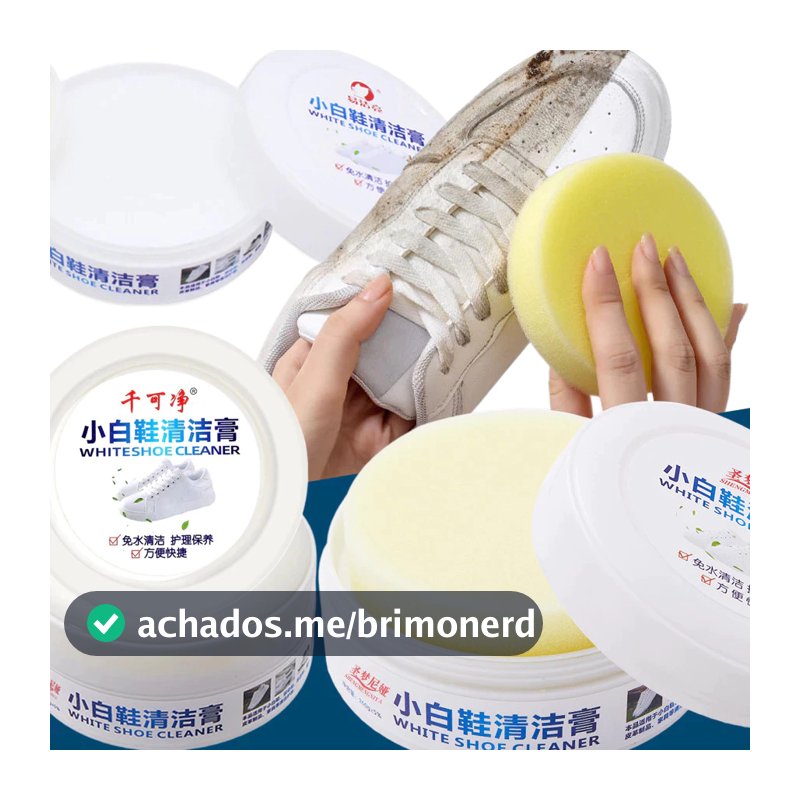 Kit Limpeza de Tênis Branco com Esponja Efeito Instantâneo