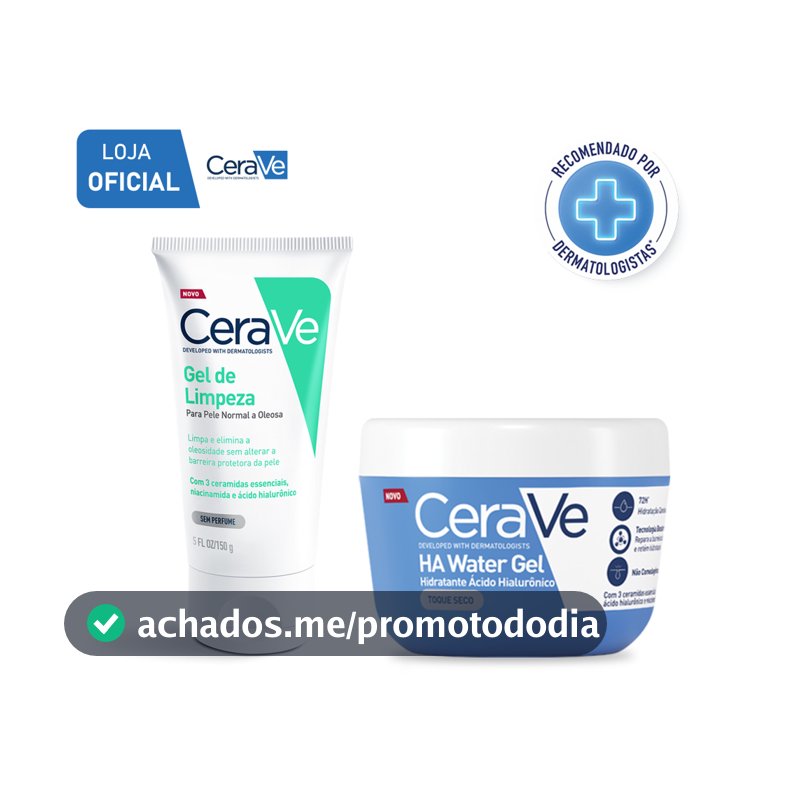 Kit CeraVe Gel de Limpeza Facial 150g + HA Water Gel 85g