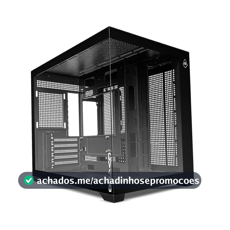 Gabinete Gamer Mancer CV450, Mini-Tower, Lateral de Vidro, Preto, MCR-CV450-BK