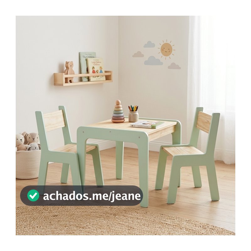 Mesa Infantil e/ou Cadeiras em MDF e Pinus | Design Moderno