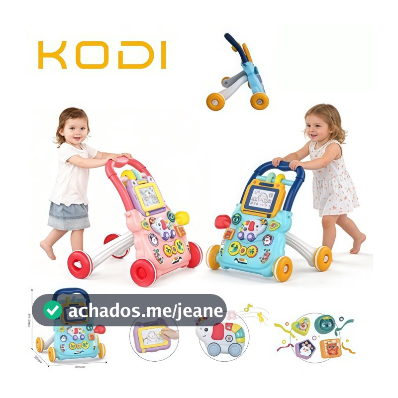 Andador Infantil Musical - Brinquedo Educativo com Empurrador e Quadro Mágico para Bebê -P20
