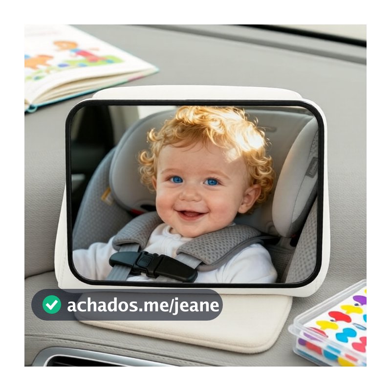 Espelho retrovisor amplo e transparente para bebê em assentos de carro - ajuste universal, uso no verão ao ar livre