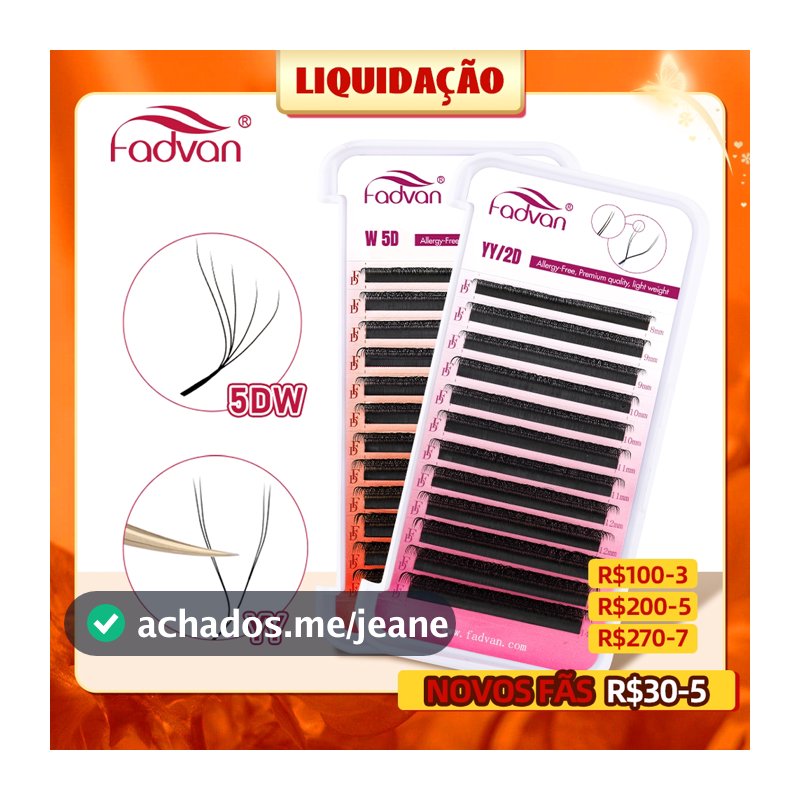 FADVAN Novo Upgrade 5D W Volume Cílios 0.07 C/D Extensões De Visual Com YY Lashes