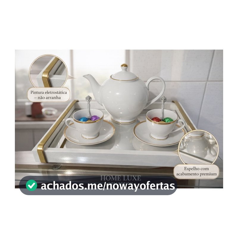 Bandeja Espelho Multiuso Organização Sala Bar Mesa Posta Cantinho Café Elegante Decorativa