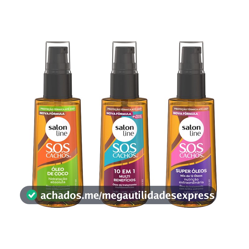 Kit com 3 Óleos de Tratamento Coco, Super Óleos e Multibenefícios