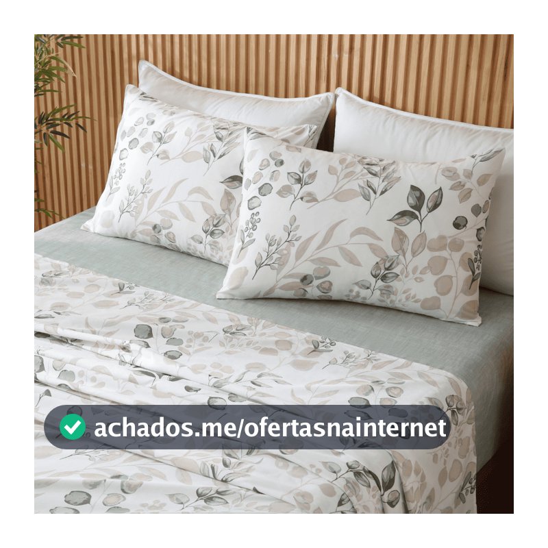 Jogo de Lençol 4 Peças Roma Percal 300 fios Aba Americana Micropercal King Queen Casal Solteiro