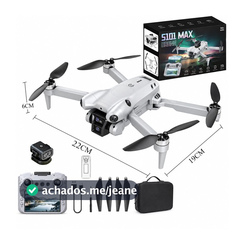 Drone S101 Max 4K Câmera Dupla FPV Dobrável com Controle