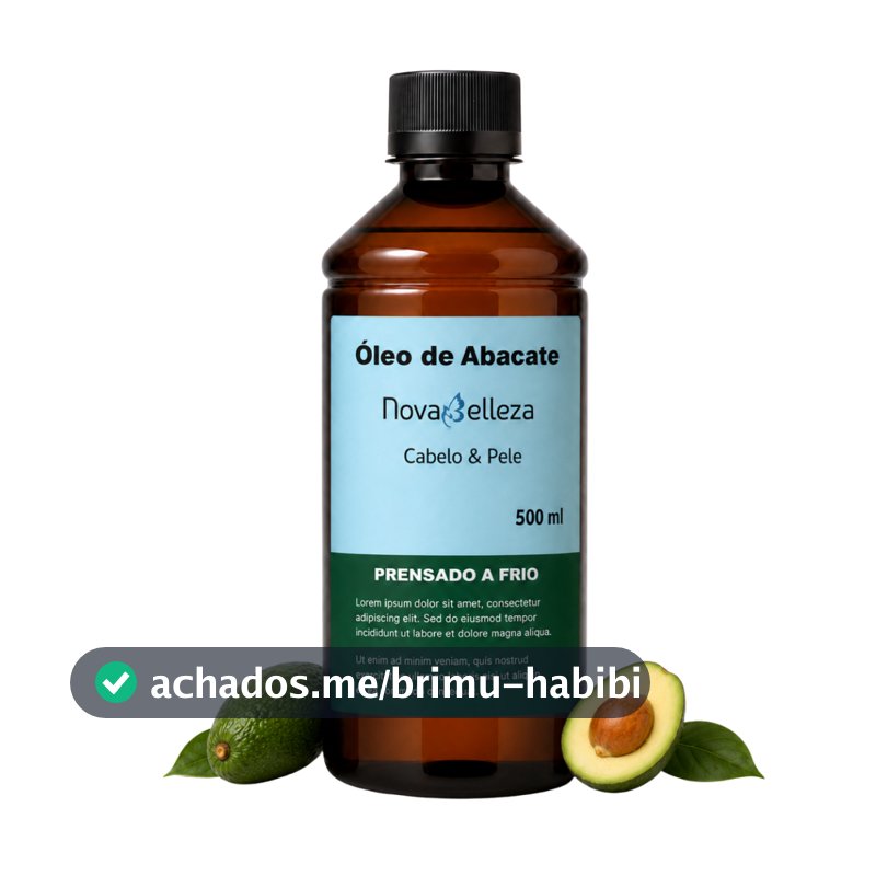 Óleo de Abacate 100% Puro Cosmético para Umectação dos Cabelos e e Corpo