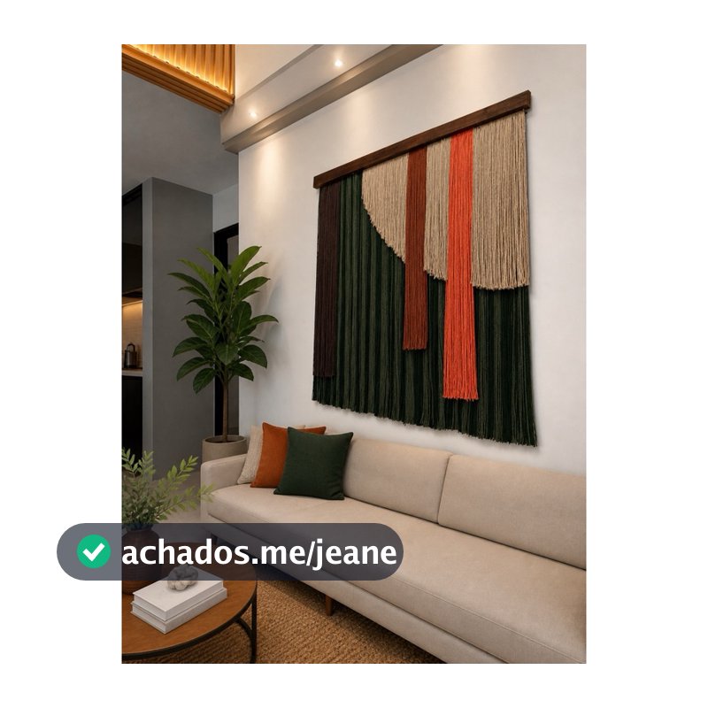 Quadro decorativo Tapeçaria Boho orgânico chic 1.20X100cm - Decoração moderna, elegante para quarto, sala, consultório