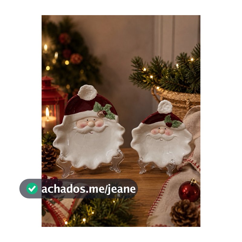 Petisqueira de Natal em cerâmica Papai Noel