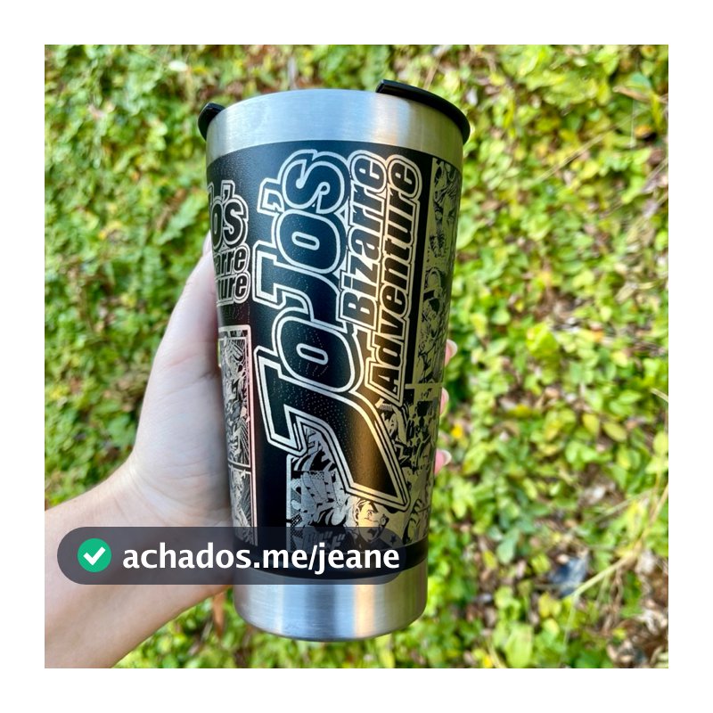 Copo Térmico JOJO'S BIZARRE ADVENTURES | Personalização 360° 473ml Tampa + Abridor