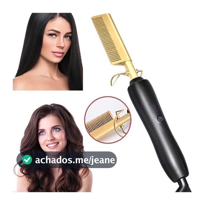Prancha de Cabelo Portátil: Alisamento e Cachos com Tecnologia Cerâmica