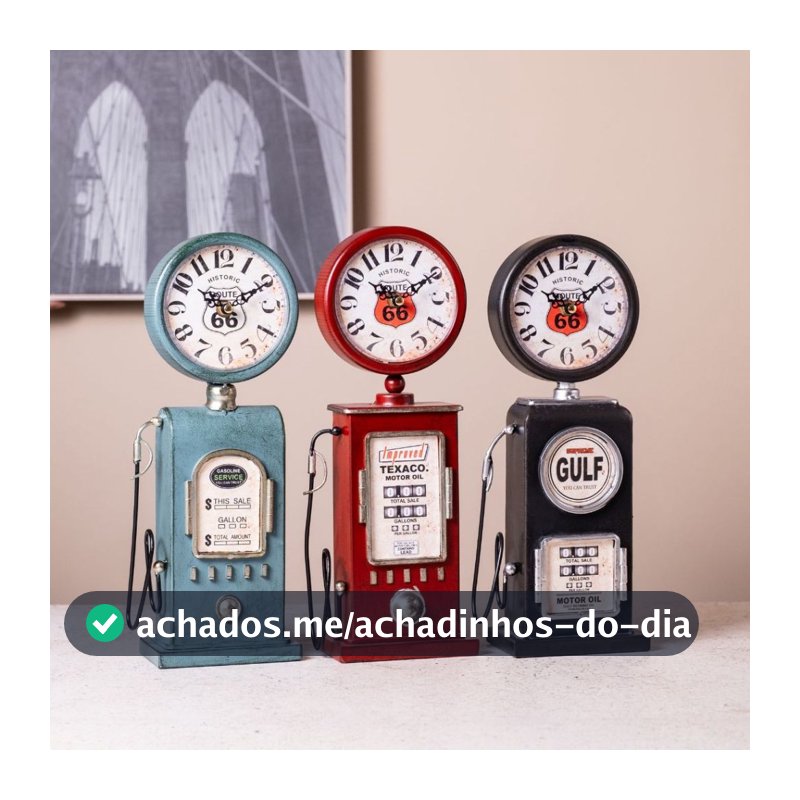 Relógio Bomba De Gasolina Vintage Retrô Decoração Clássica  Estilo Exclusivo