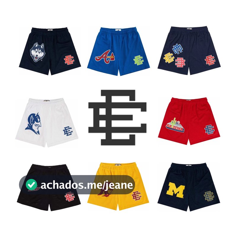 2025 Novo Verão Eric Emanuel EE Malha Básica Curto Clássico Floral Impresso Ginásio Shorts Masculino Basquete Esportes C