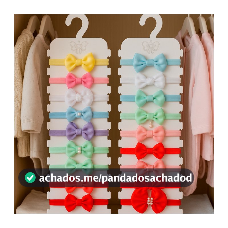 Oferta kit 2 Cabides Porta Faixa Bebê Para Organização dos Laços e Tiaras