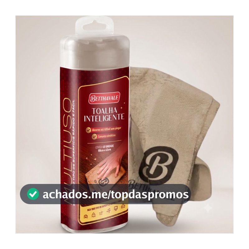 Toalha Mágica Automotiva Original Absorve Água Limpa e Seca Carro Betthavale