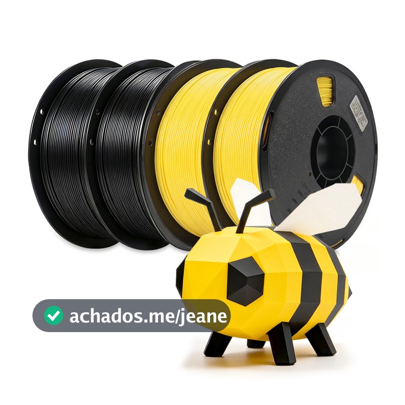 Filamento PLA  Premium 4Kg 1,75mm Efeito Aveludado Impressora 3D FDM  3D Oficial Preto e Amarelo