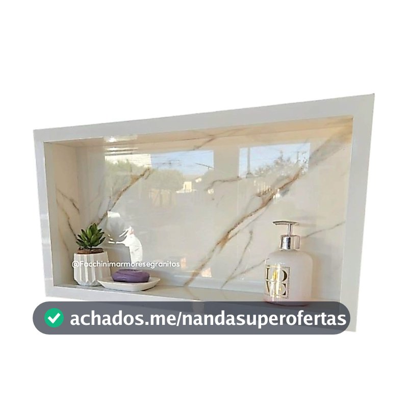 Nicho de Porcelanato 60x30cm para Banheiro | Embutir na Parede | Porta Shampoo | Envio Imediato