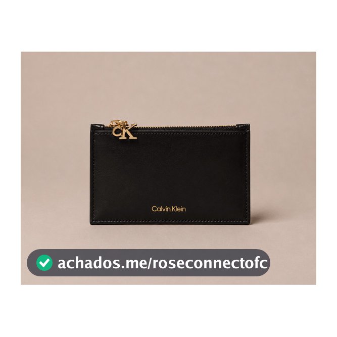 Porta Cartão Calvin Klein Jeans Com Zíper - Preto