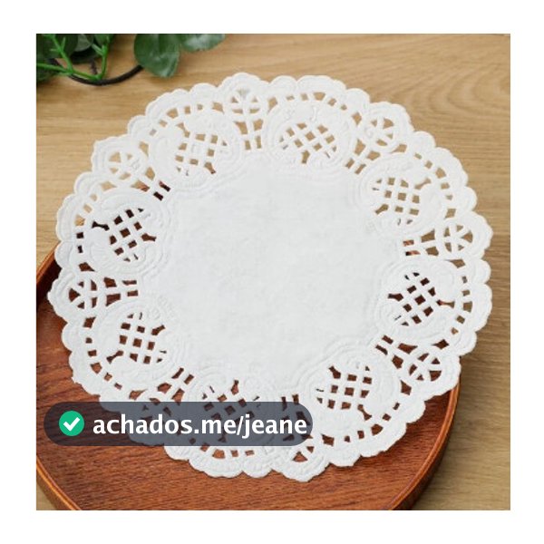 Kit 100 Toalha de Papel Rendada Redonda Doilies Sousplat Descartável Convite Decoração 31cm