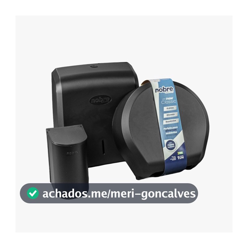Kit dispensadores (1 saboneteira Mini Preta 1 Toalheiro e 1 Rolao  New Classic) BRANCO/PRETO - Nobre