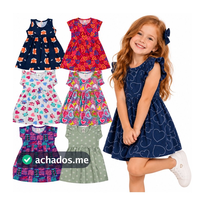 Vestido Infantil Tamanho 1 ao 10 Anos | Vestido Feminino Infantil | vestido menina | Roupa infantil menina
