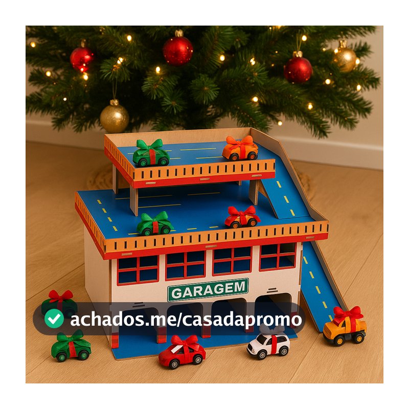 Garagem de Brinquedo em MDF Infantil com Rampa – Estacionamento 2 Andares