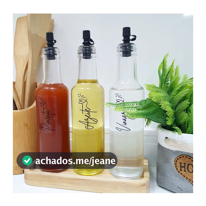 kit galheteiro de vidro - porta azeite e vinagre - mesa posta - porta-óleo