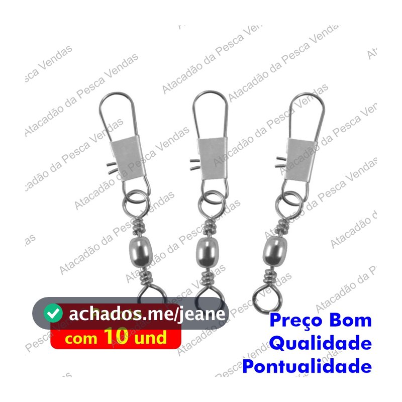 Girador Com Snap Gancho de pesca de aço inoxidável, gancho conector de linha de pesca pino isca de pesca rolamento