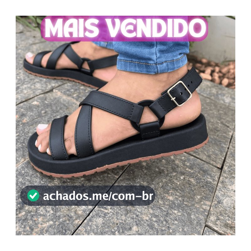 Sandalia Papete Feminina Casual e Confortável Leve e Macia com Tiras Cruzadas - Dunas
