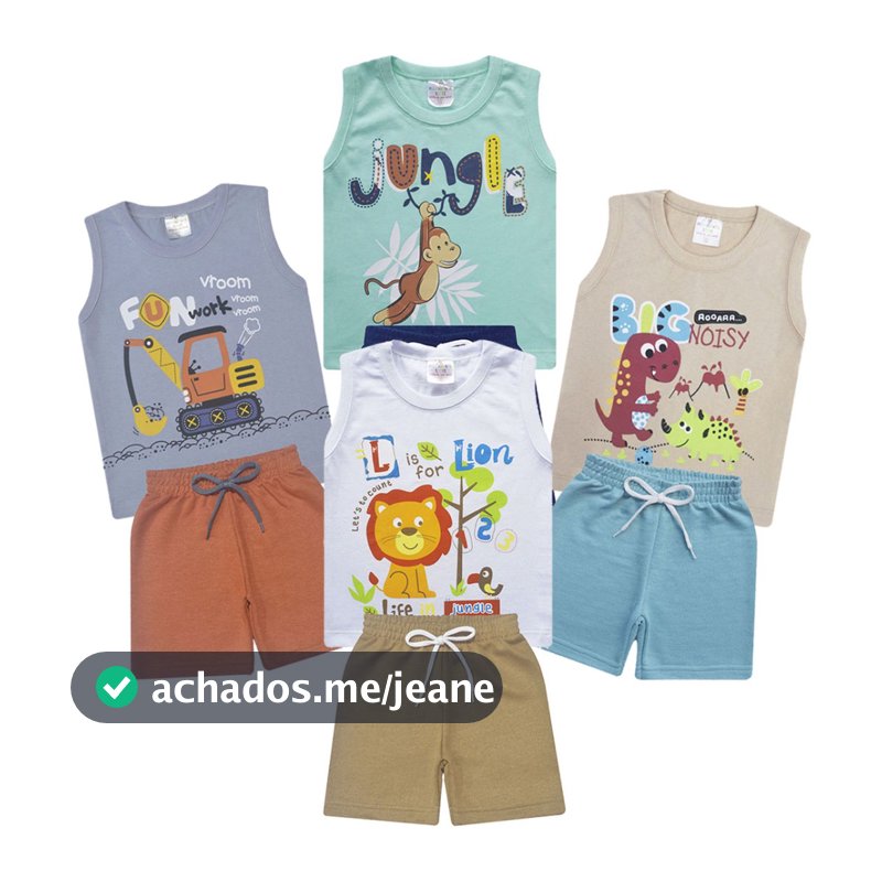 Kit 4 Conjuntos Regata Bebê e Infantil.