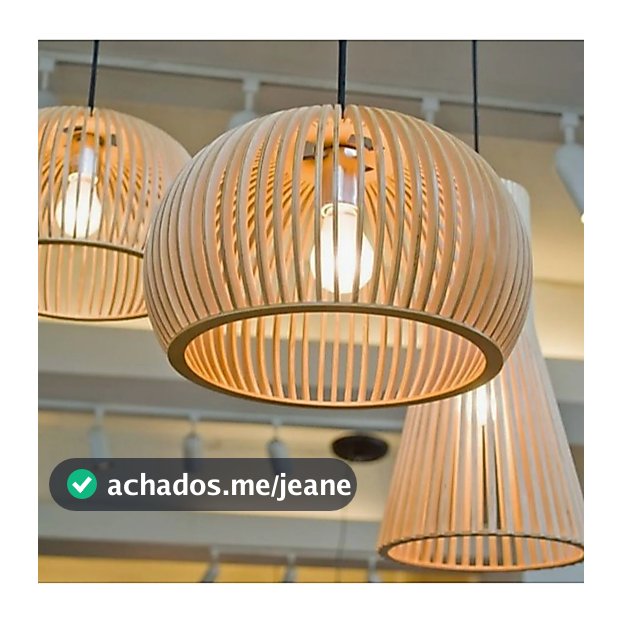 Pendente Luminária De Teto Lustre De Madeira Vintage Bivolt Cor Natural - 1 Bc / Sf