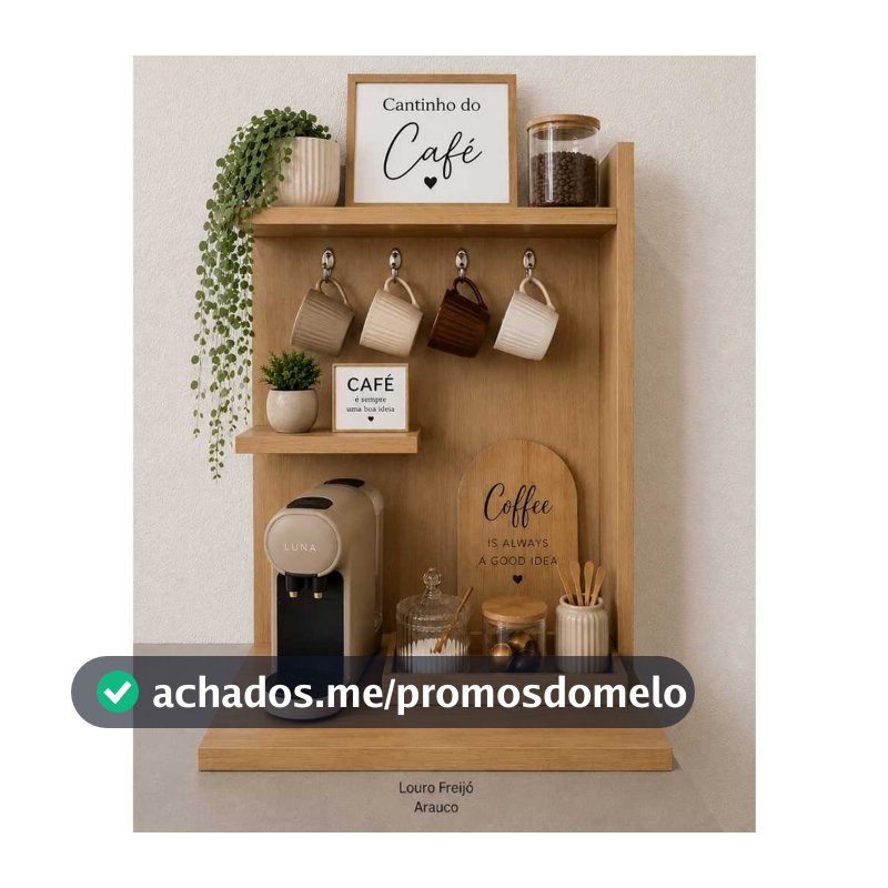 Cantinho do Café em 100% MDF Premium | Prateleira Decorativa com Suporte para Xícaras