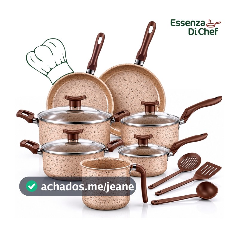 Jogo De Panelas Antiaderente 10 Peças Bianco Conjunto Kit Teflon  Com Tampa De Vidro Temperado Cozinha