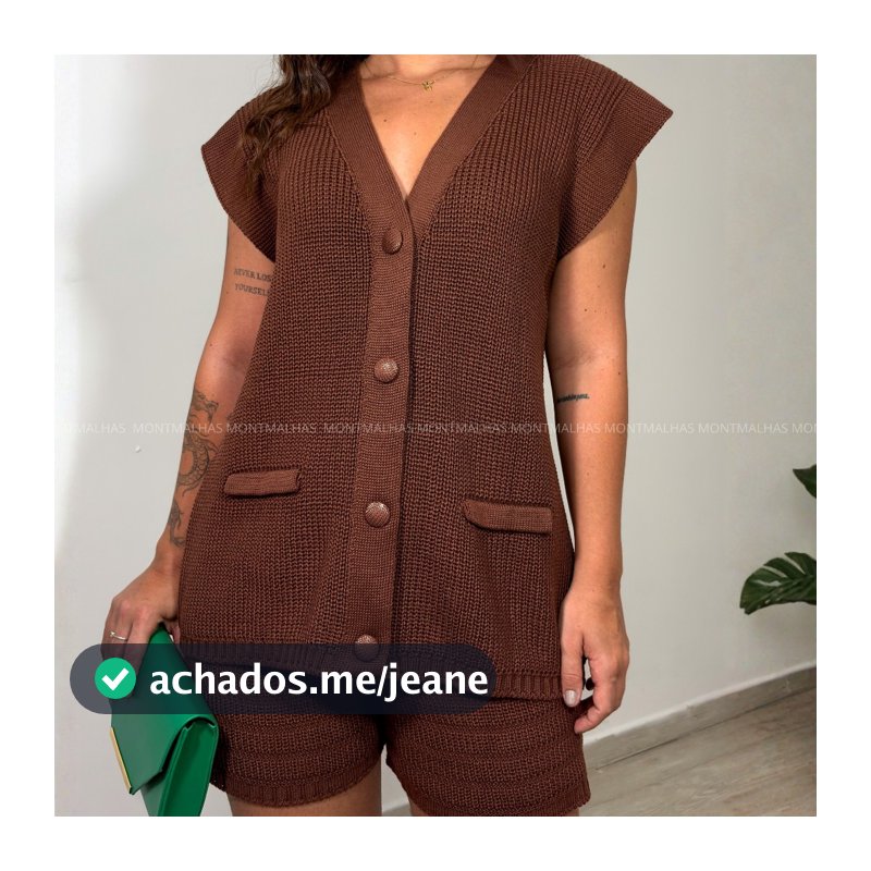 Conjunto Feminino Elegante Verão Luxo Roupas Estilosas Feminina Colete E Short Tricot