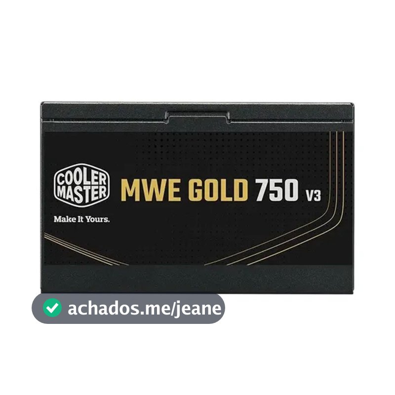 Fonte Cooler Master ATX 3.1 750W MWE Gold 750 V3 PFC Ativo 80 Plus Gold Sem/Cabo