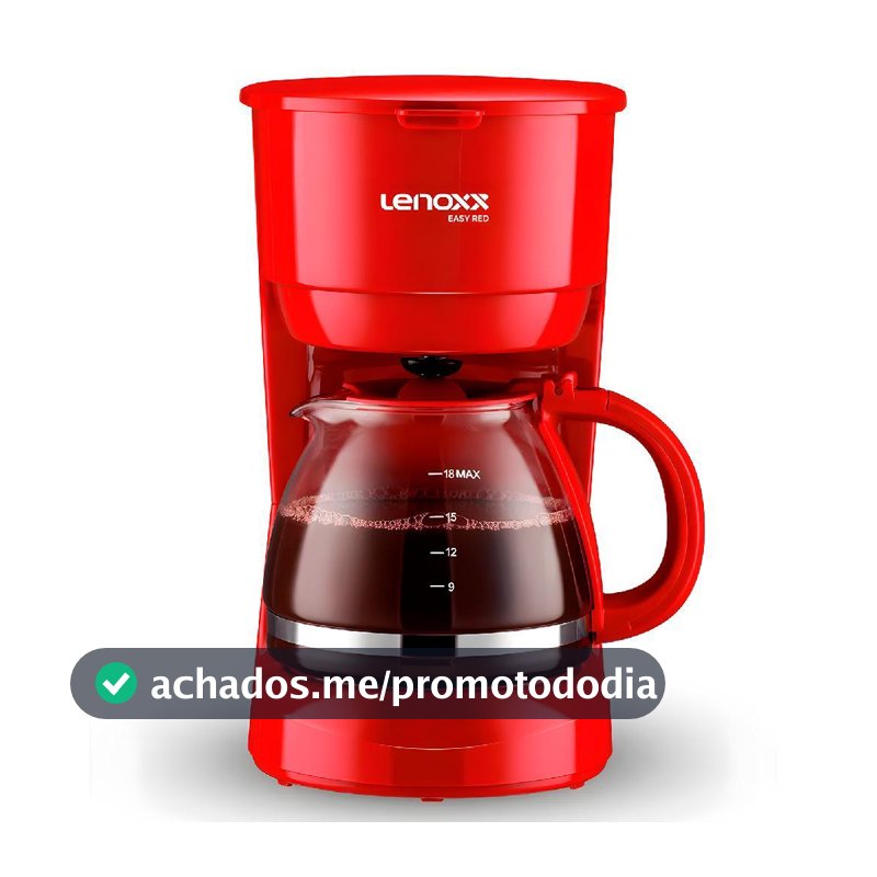Cafeteira Elétrica Lenoxx Easy Red Semi Automática 220V 18 Cafés Xicaras